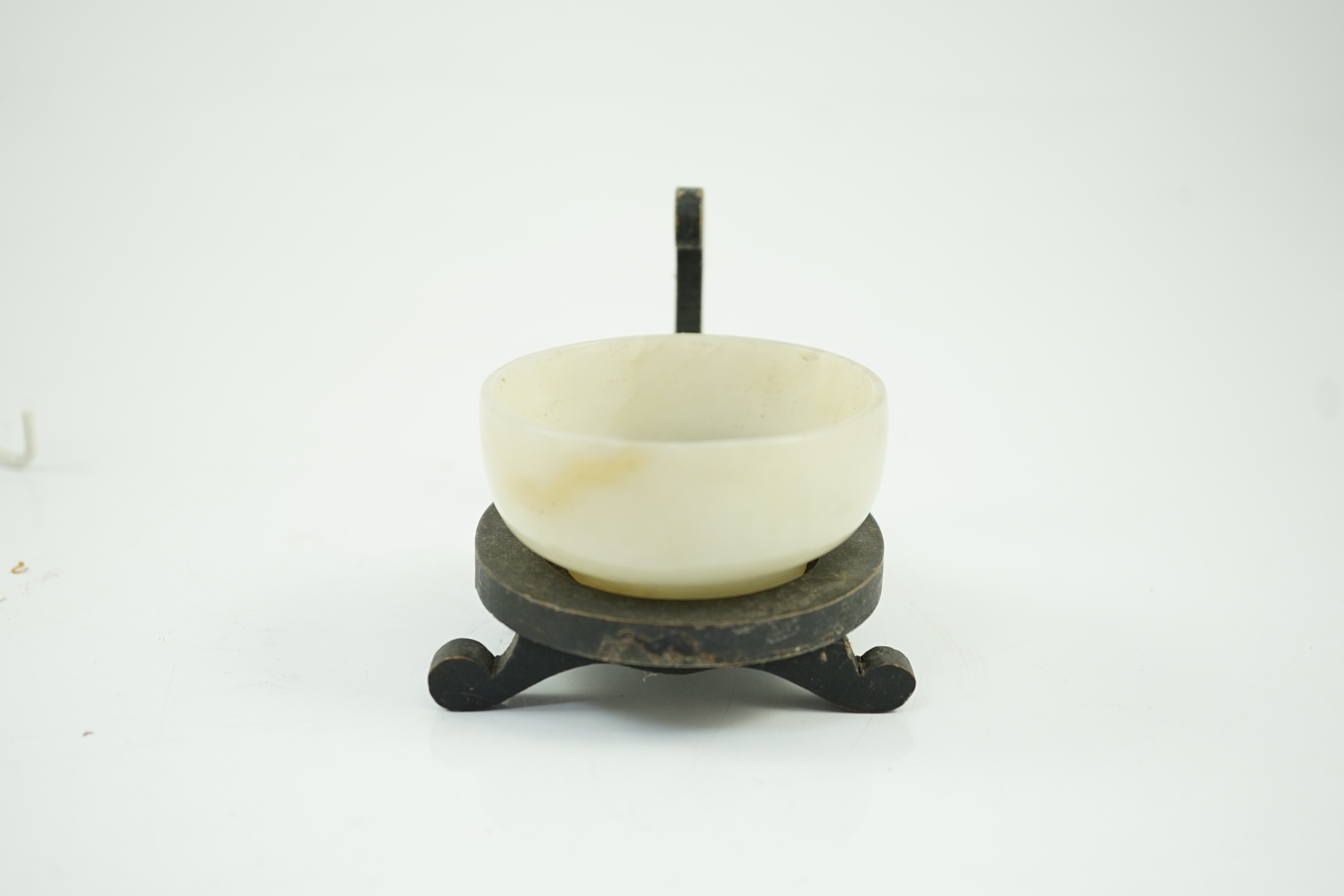 A Chinese pale celadon jade cup, Qing dynasty